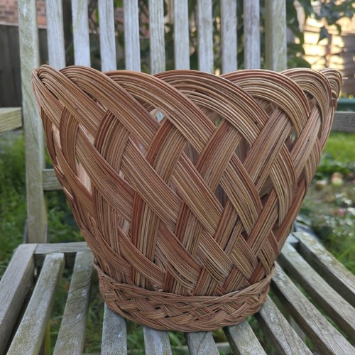 Vintage large woven planter - vintage,