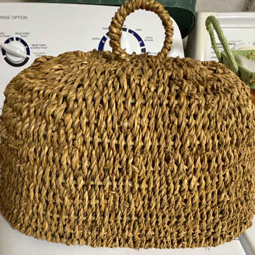 Woven oval brown wicker - oval, food