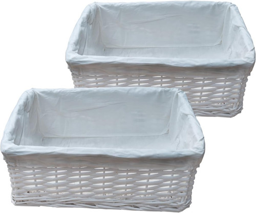 Medium white wicker - medium, storage