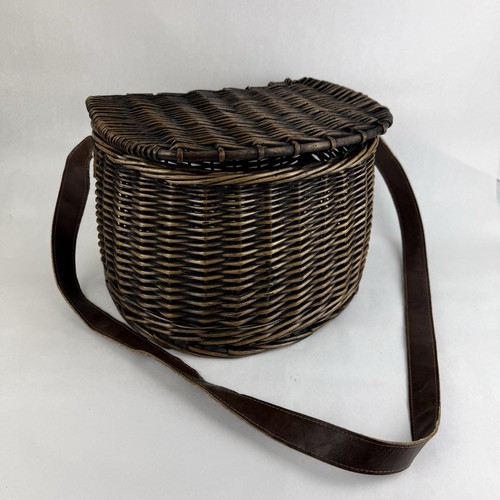 Vintage wicker creel fishing - creel,