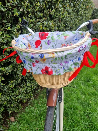 Bike basket liner - bike, flowers