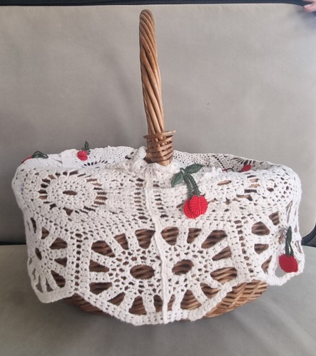 Vintage wicker shopping basket - wicker,
