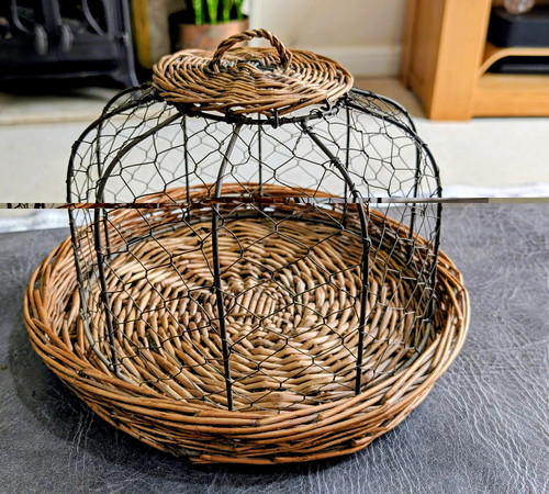 Vintage wicker tray - wicker,