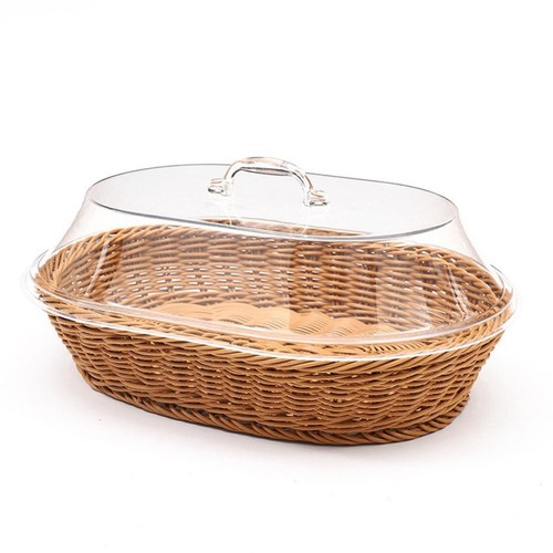 Wicker basket with acrylic