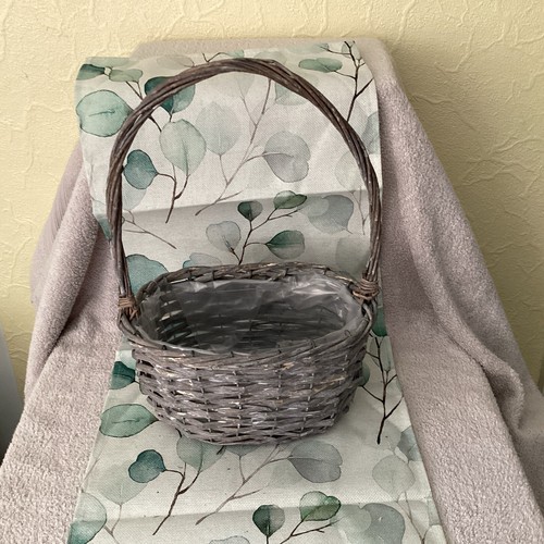 Small grey wicker - grey, basket