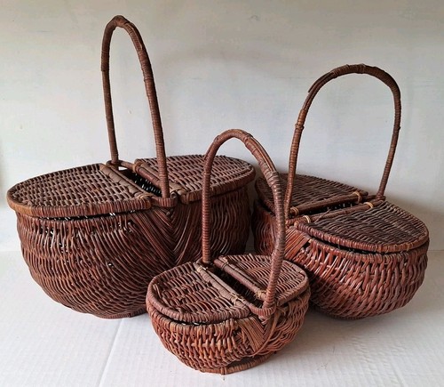 Vintage nesting wicker - vintage, baskets