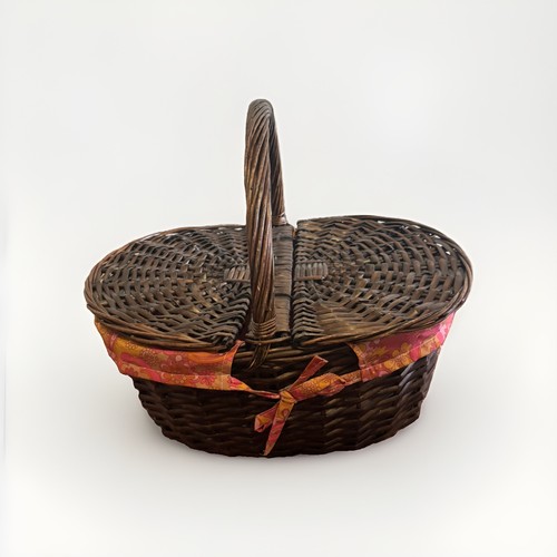 Picnic wicker basket with lid - basket,