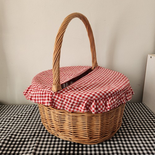 Vintage wicker picnic hamper - vintage,