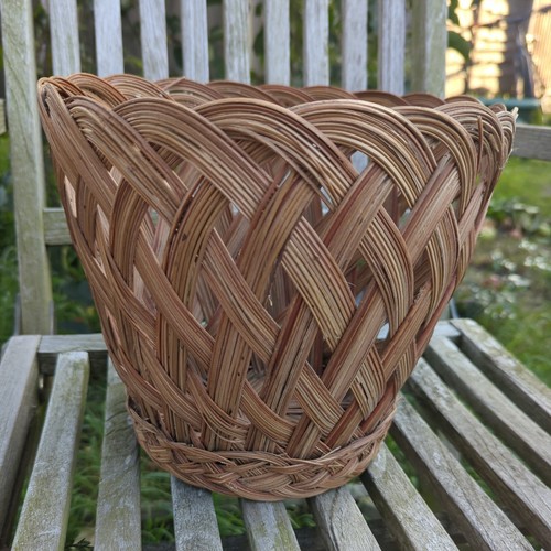 Vintage large woven planter - vintage,